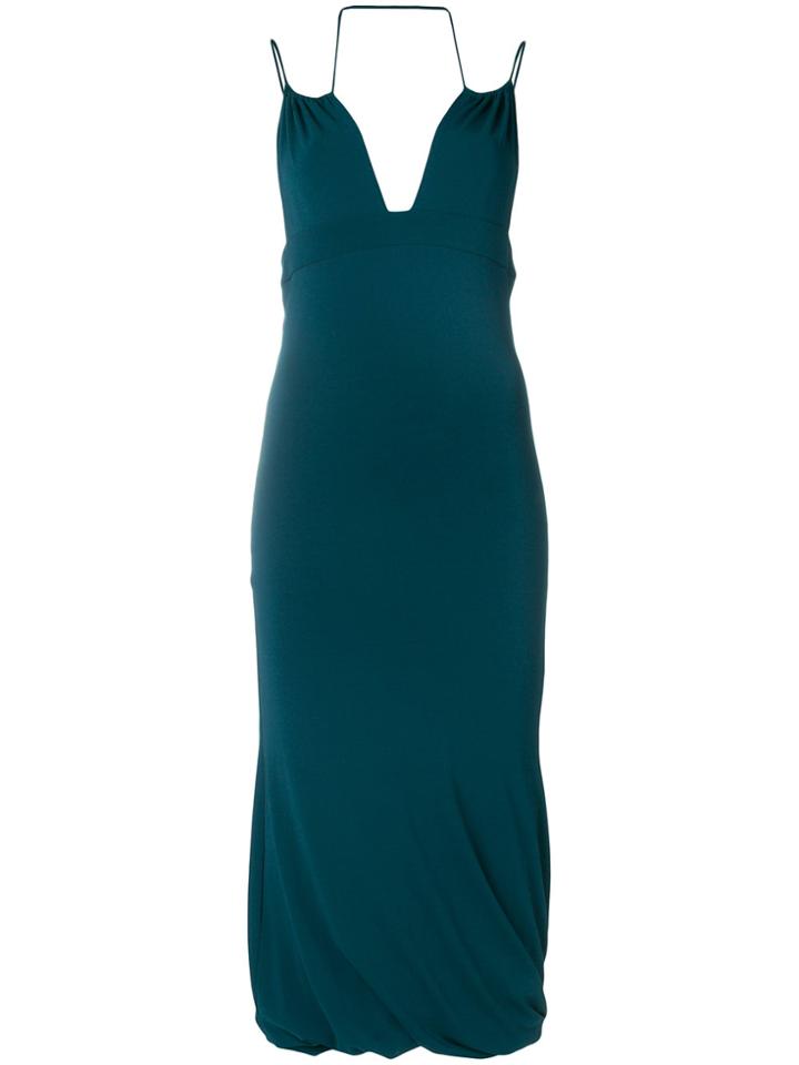 Romeo Gigli Vintage Plunge Dress - Blue