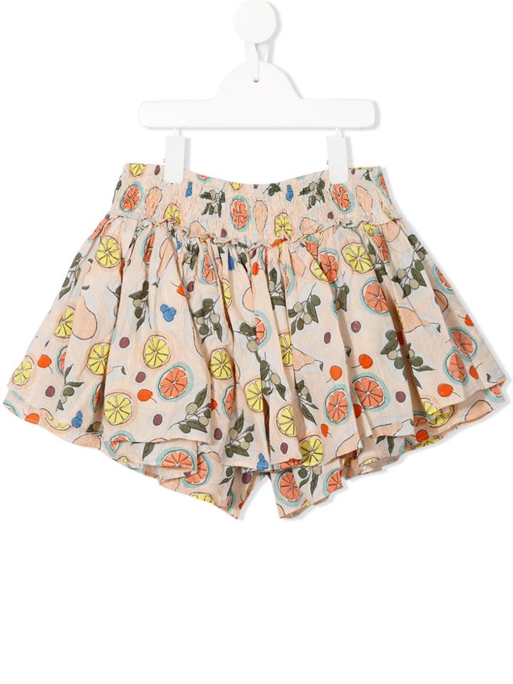 Velveteen Eloise Layered Shorts - Pink & Purple
