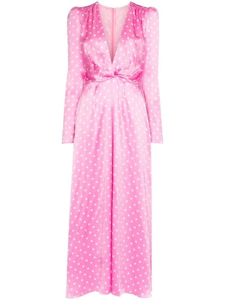 Alessandra Rich Polka Dot Silk Dress - Pink