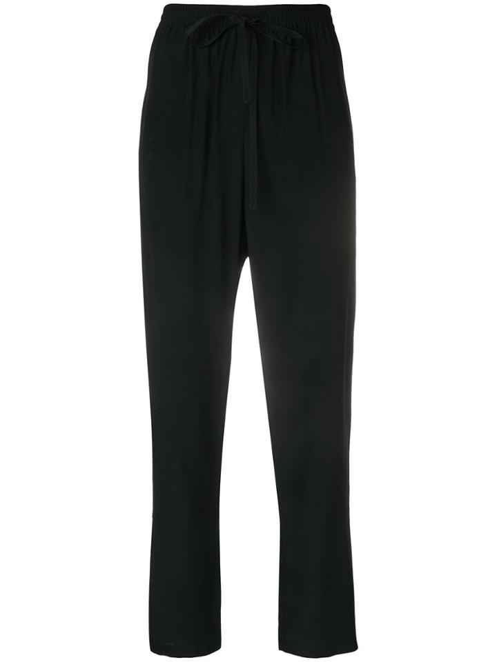Red Valentino High Waisted Straight Leg Trousers - Black