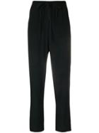 Red Valentino High Waisted Straight Leg Trousers - Black