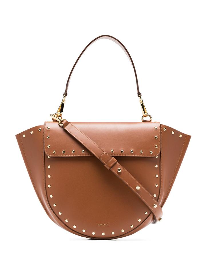 Wandler Brown Hortensia Medium Studded Leather Bag