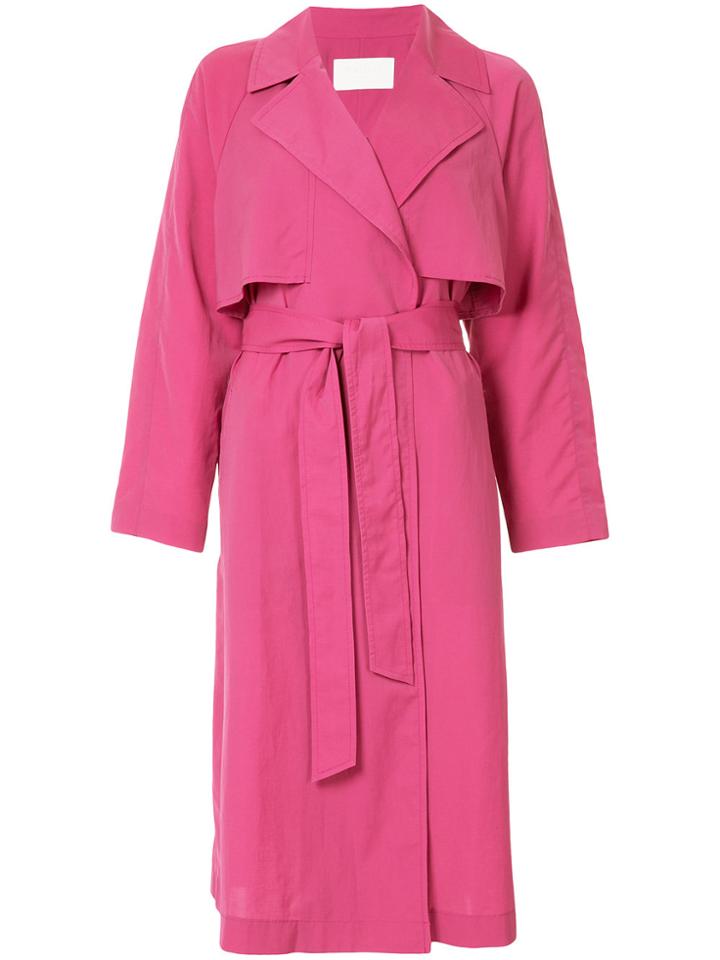Ballsey Belted Draped Coat - Pink & Purple
