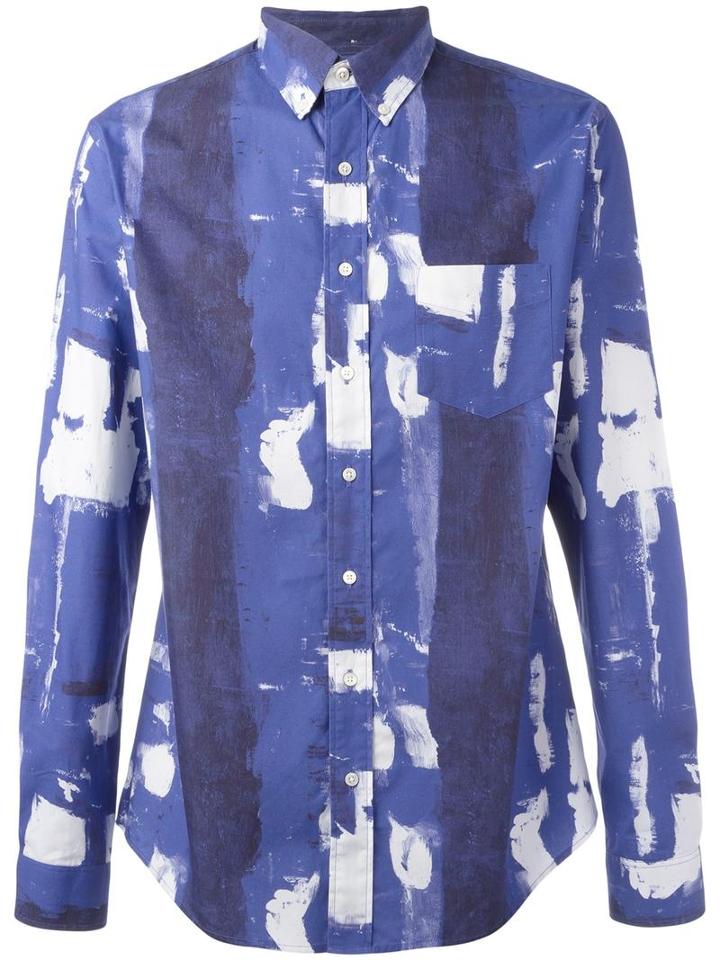 Schnaydermans 'leisure Bold Paint Poplin' Shirt, Men's, Size: Small, Blue, Cotton