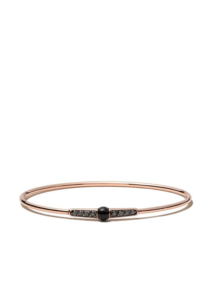 Pomellato 18kt Rose Gold M'ama Non M'ama Onyx And Diamond Bangle -