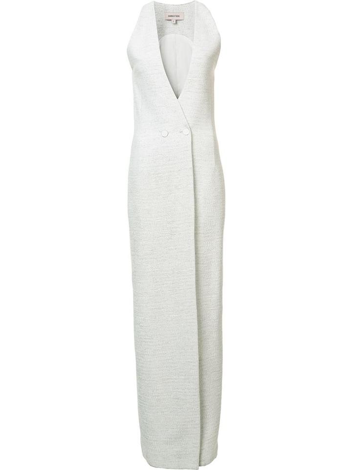 Front Slit Double-breasted Dress, Women's, Size: 2, White, Polyester/spandex/elastane/viscose/polyurethane, Cushnie Et Ochs