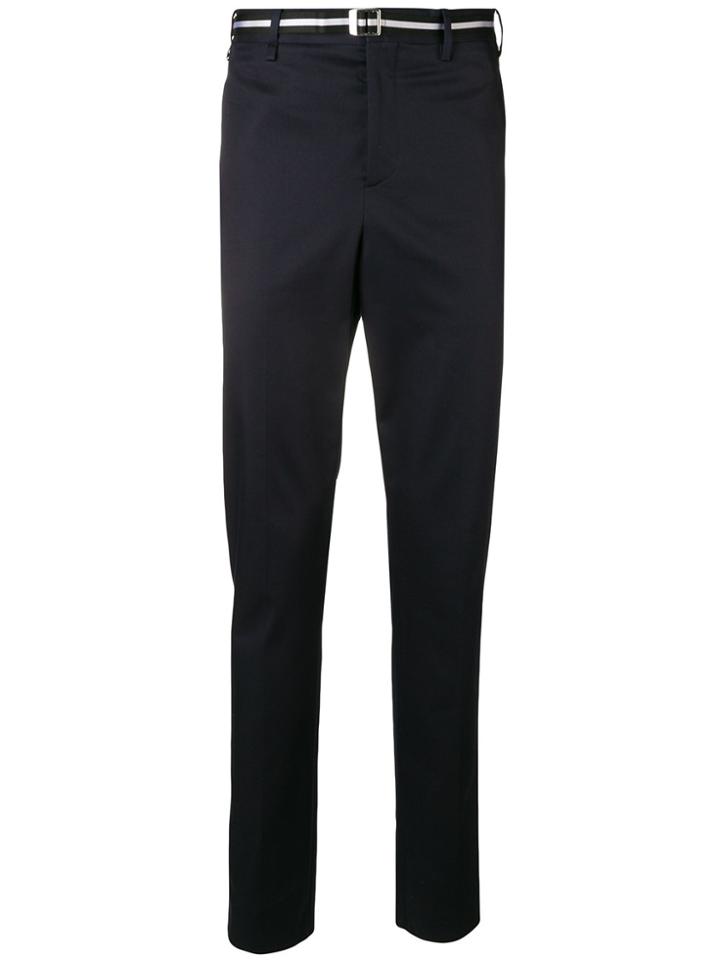 Neil Barrett Belted Straight Leg Trousers - Blue