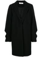 Victoria Victoria Beckham Ruffled Coat - Black