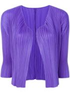 Pleats Please By Issey Miyake Pleated Short Cardigan - Blue