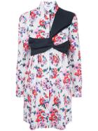 Msgm Strap Detail Floral Print Dress - White