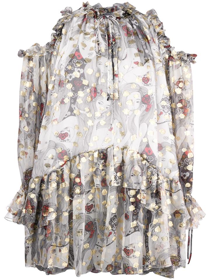 Alexander Mcqueen Eve Cold Shoulder Dress - White