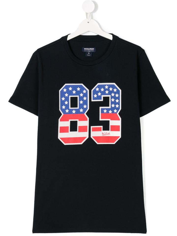 Woolrich Kids 83 Print T-shirt - Blue