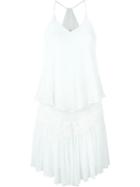 Jay Ahr Flared Layered Mini Dress, Women's, Size: 36, White, Silk/cotton/polyester