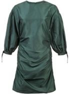 Cynthia Rowley Andi Rouched Mini Dress With Balloon Sleeve - Green