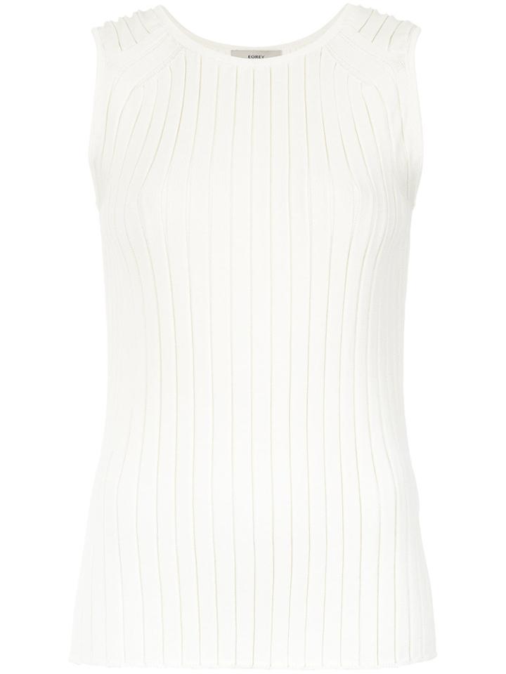 Egrey Ribbed Knit Tank Top - White