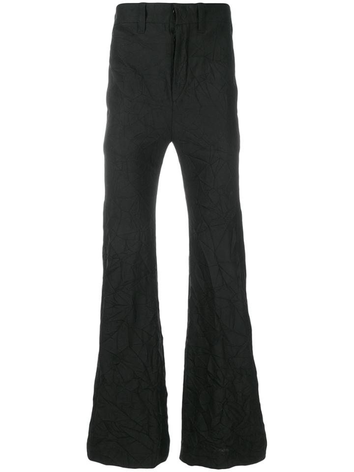 Ann Demeulemeester Icon Crinkle Design Flared Trousers - Black