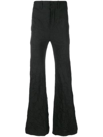 Ann Demeulemeester Icon Crinkle Design Flared Trousers - Black