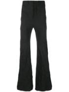 Ann Demeulemeester Icon Crinkle Design Flared Trousers - Black