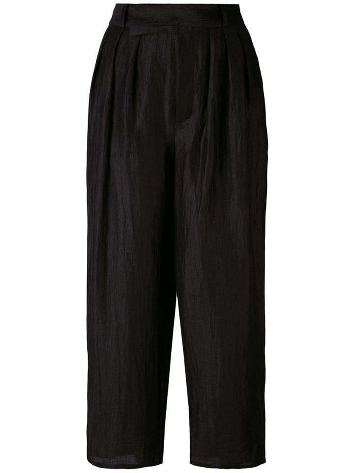 Reality Studio Atka Cropped Trousers - Black