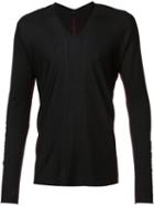 Label Under Construction V-neck Jumper, Men's, Size: 48, Black, Silk/cashmere