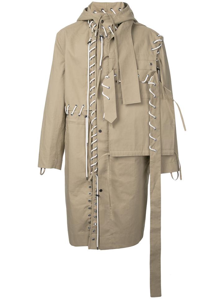 Craig Green - Lace-up Detail Coat - Men - Cotton - Xs, Nude/neutrals, Cotton