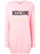 Moschino Logo Intarsia Knitted Dress - Pink