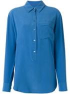 Equipment Chest Pocket Shirt, Women's, Size: Medium, Blue, Silk