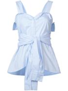 Derek Lam 10 Crosby - Front Knot Top - Women - Cotton - 4, Women's, Blue, Cotton