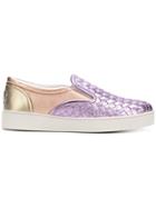 Bottega Veneta Woven Slip-on Sneakers - Pink & Purple