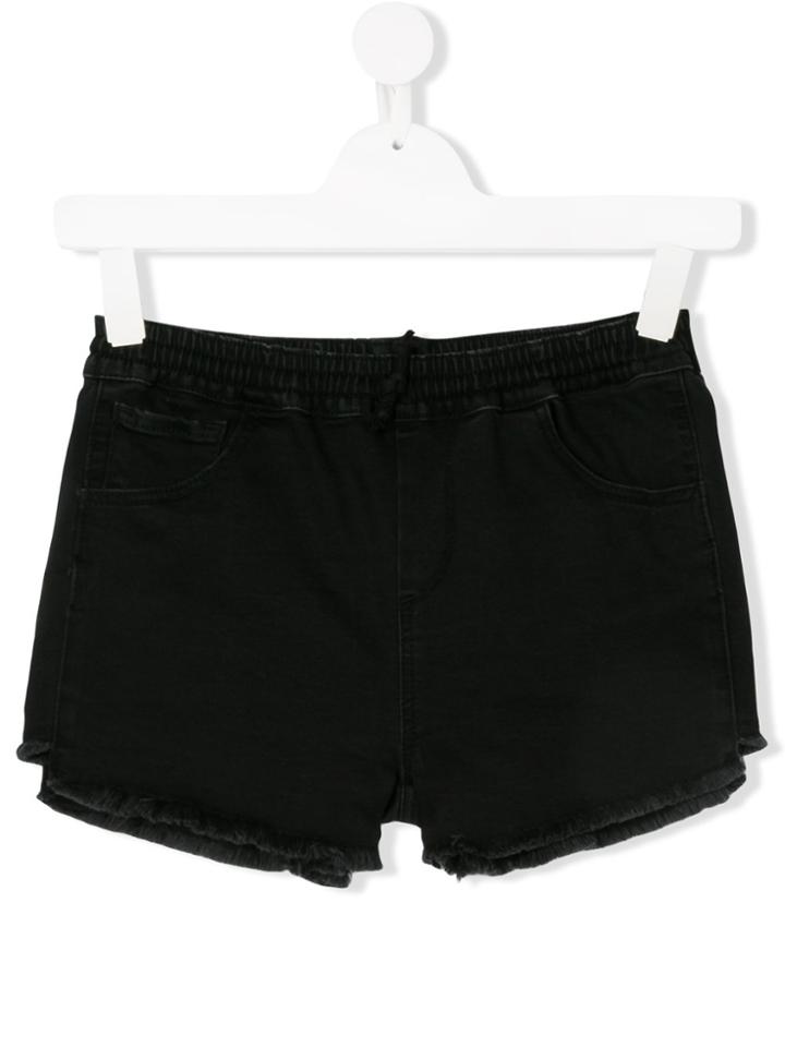 Andorine Teen Elasticated Hem Denim Shorts - Black