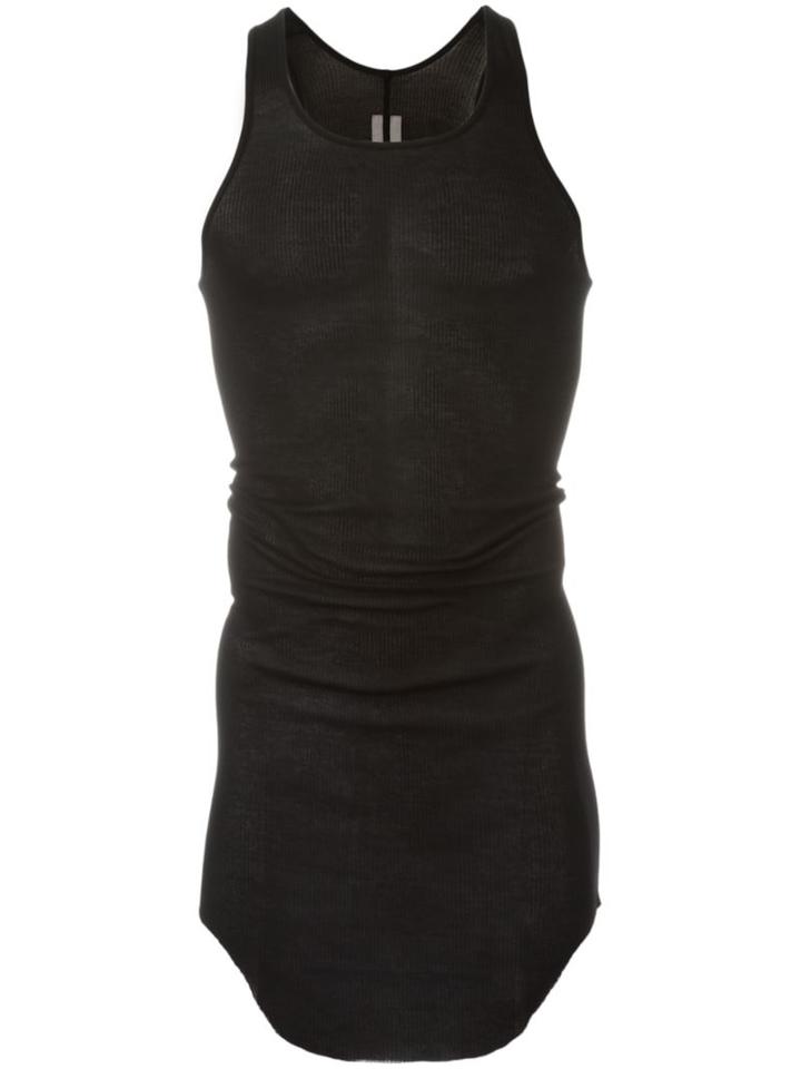 Rick Owens Ribbed Tank Top, Men's, Size: Medium, Black, Viscose/silk