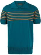 Roberto Collina Striped Detail Polo Shirt - Blue