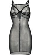 Unravel Project Sheer Fitted Dress - Black