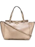 Valentino Valentino Garavani 'rockstud' Trapeze Tote, Women's, Grey, Calf Leather/metal (other)