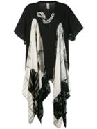 Antonio Marras - Draped Insert T-shirt - Women - Cotton/pvc - 40, Black, Cotton/pvc