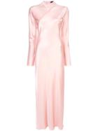 Michael Lo Sordo Turtle Neck Silk Dress - Pink
