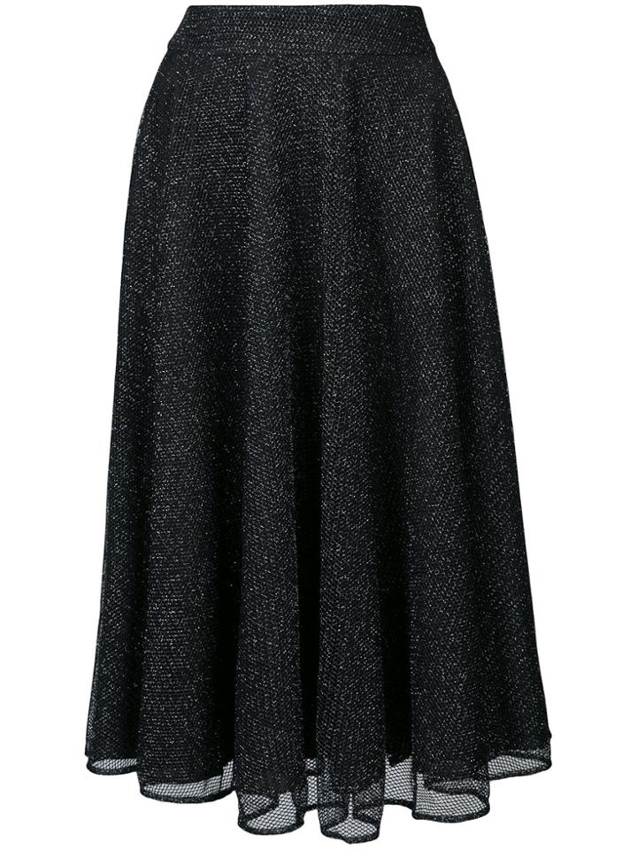 Patbo Lurex Mesh A-line Midi Skirt - Black
