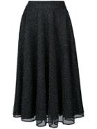 Patbo Lurex Mesh A-line Midi Skirt - Black