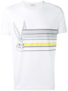 Iceberg Bugs Bunny Line Print T-shirt, Men's, Size: Xl, White, Cotton