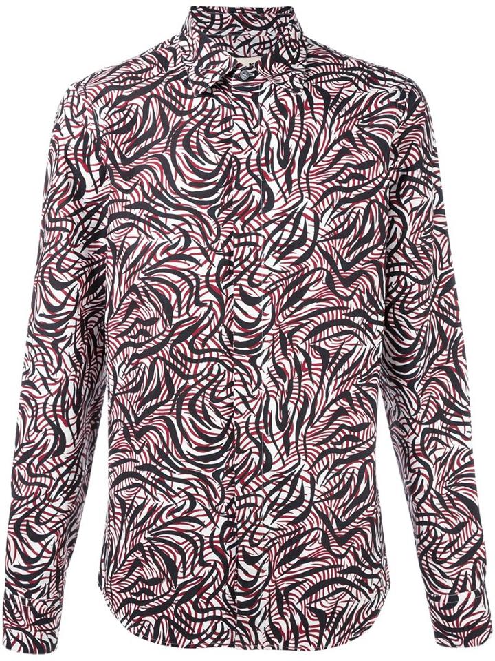 Marni Abstract Print Shirt, Men's, Size: 46, Black, Cotton