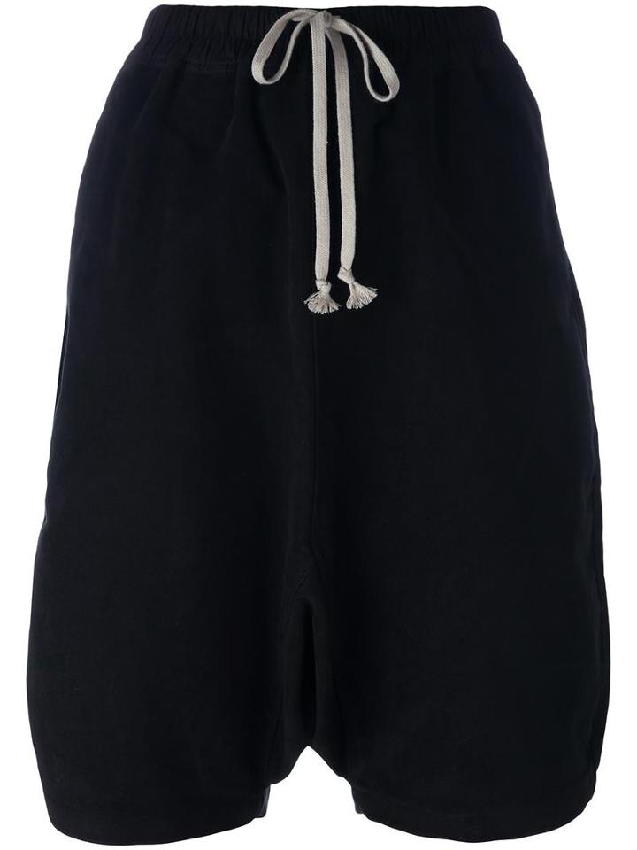 Rick Owens Drkshdw Drawstring Knee-length Shorts, Women's, Size: Small, Black, Cotton