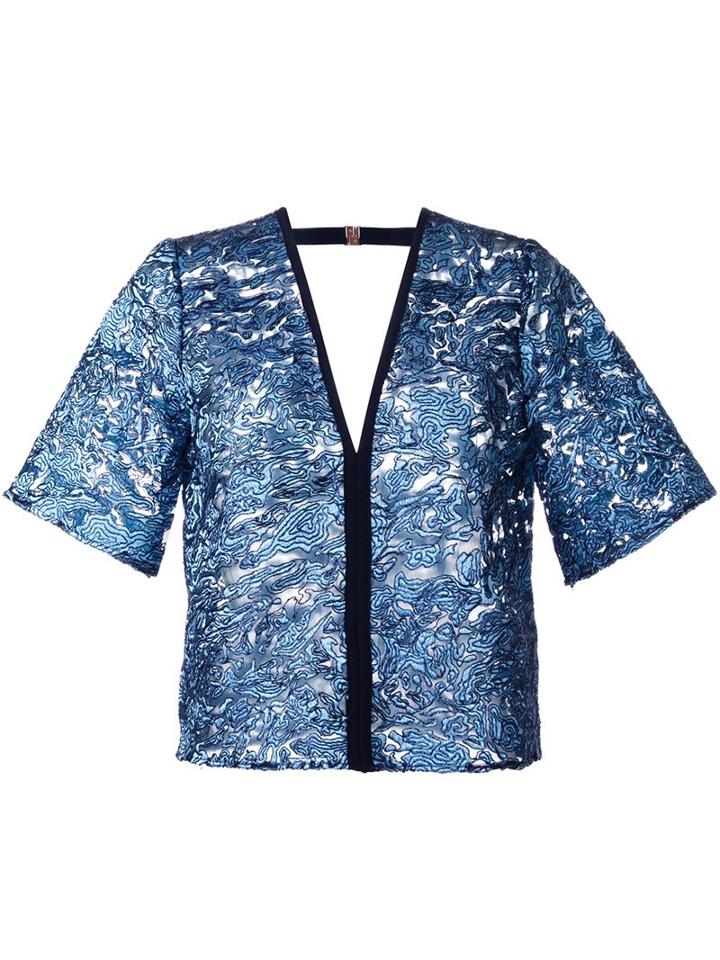 Ginger & Smart 'sahara' Blouse, Women's, Size: 8, Blue, Nylon/polyester