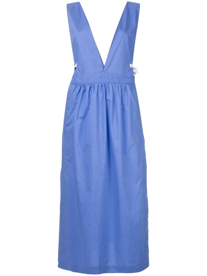 Mm6 Maison Margiela V-neck Pinafore Dress - Blue