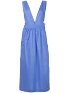 Mm6 Maison Margiela V-neck Pinafore Dress - Blue