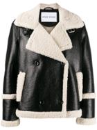 Stand Shearling Lined Jacket - Black