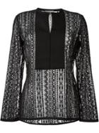 Lanvin Pattern Lace Blouse, Women's, Size: 38, Black, Nylon/cotton