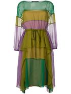 Alberta Ferretti Striped Midi Dress - Green