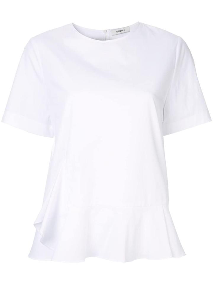 Goen.j Ruffled Hem Top - White
