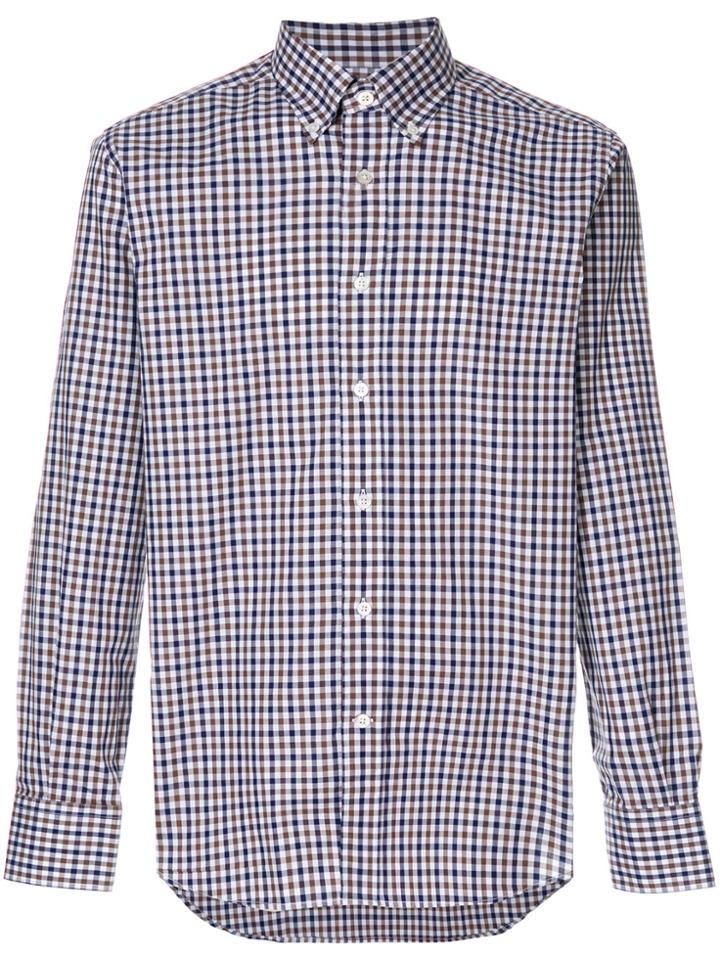 Canali Check Print Shirt - Multicolour