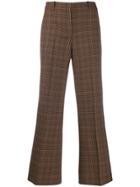Michael Kors Collection Check Kick-flare Trousers - Brown